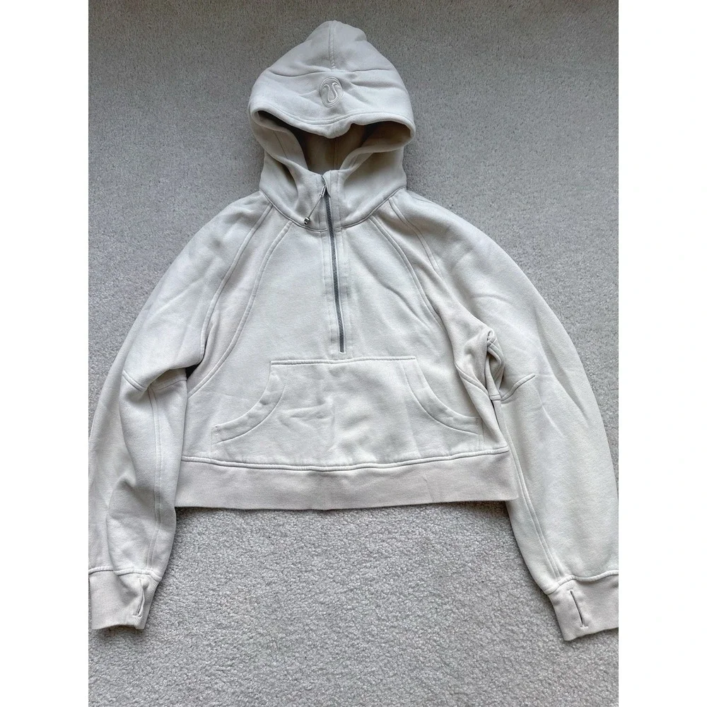 Lululemon Scuba Oversized Half-Zip Hoodie XS/S Light Ivory